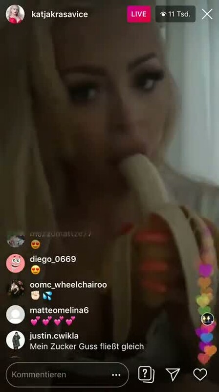 Katja Krasavice - LiveStream - Eine Banane lecken und lutschen im Live [SD 404P]  - MyDirtyHobby