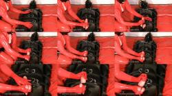 MY SLAVE HD Femdom Videos - Red Rubber Handjob [HD 720P]  