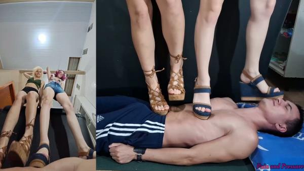 Pain And Pressure - 89 Anya And Beatriz Jumping And Stomping With Wedge Heels [FullHD 1080P]  