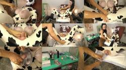 Queens of Kink - Fetish Liza and Natalie Goth TV - Latex cow impregnated with own cum stage 2 [FullHD 1080P]  