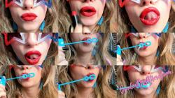 Petite Mercy - Poppy Red Lipstick Blowing Bubbles [FullHD 1080P]  
