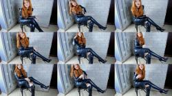 JuliaCrown - Leather high knee boots JOI [HD 720P]  