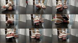 Only Asian Crush - white sandals footjob on cockbox cum [SD 480P]  