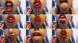 Miss Alice the Goth - Red Lipstick Drooling and Spit Bubbles [FullHD 1080P]  