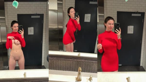 Lady In The Streets (elliejames) - Red Dress [4K 2160P]  - OnlyFans